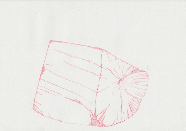 Écritures 17 janvier, sanguine sur canson, A4