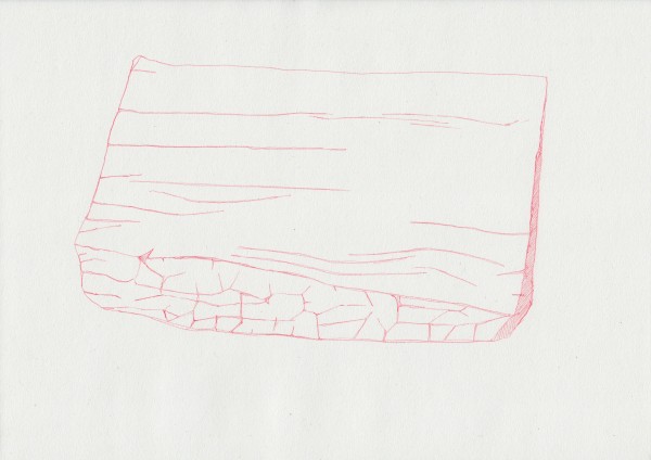 Écritures 18 janvier#2, sanguine sur canson, A4