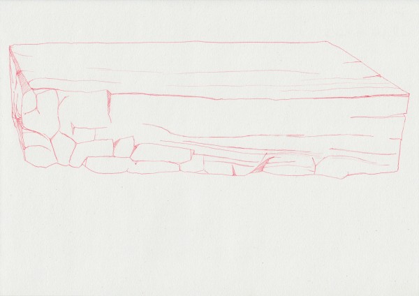 Écritures 19 janvier#2, sanguine sur canson, A4