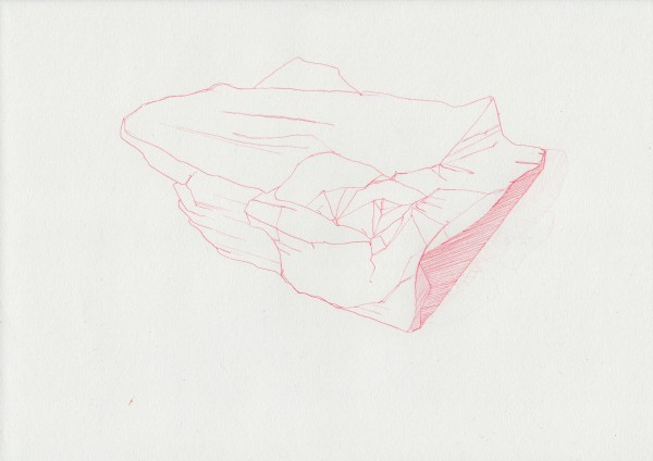 Écritures 19 janvier#3, sanguine sur canson, A4