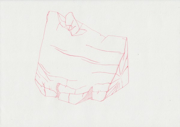Écritures 19 janvier, sanguine sur canson, A4