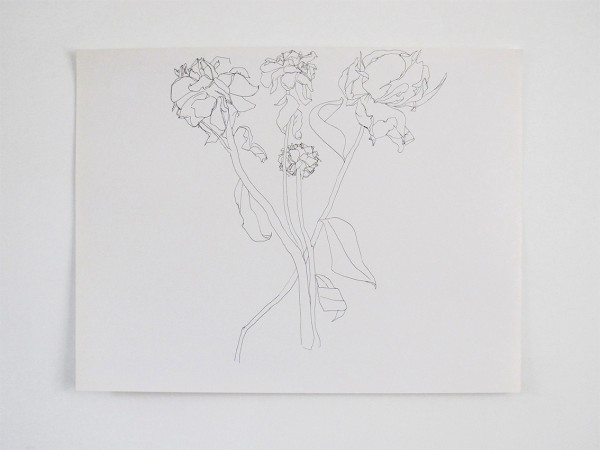 Frondaison #08 50x65, encre de chine sur papier canson.